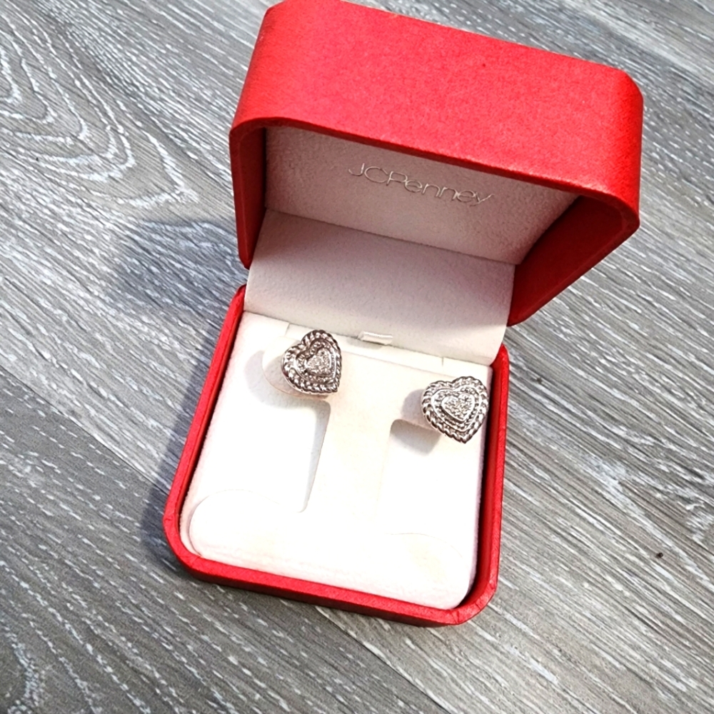 Silver Heart Earrings by JCPenney
